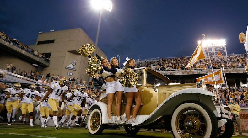 ATLANTA, GA - NOVEMBER 02:  The Ramblin' Wreck leads the Georgia Tech Yellow Jackets onto the field to face the Pittsburgh Panthers at Bobby Dodd Stadium on November 2, 2013 in Atlanta, Georgia.  (Photo by Kevin C. Cox/Getty Images)