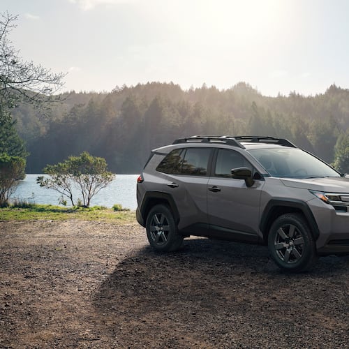 This photo provided by Toyota shows the 2026 RAV4. The new RAV4 is similar to the previous one but has an improved interior and newer technology features. It will also come exclusively with a hybrid powertrain. (Courtesy of Toyota Motor Sales U.S.A. via AP)