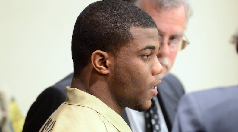 At his sentencing, Tracen Franklin addresses the family of Bobby Tillman, expressing remorse for his role in Tillman’s death. (KENT D. JOHNSON / KDJOHNSON@AJC.COM)