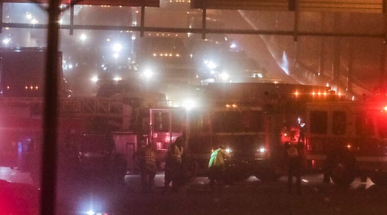 October 28, 2020 Atlanta: Here Atlanta Fire Rescue units shut down all lanes of westbound I-20 after a 4-vehicle crash on Wednesday, Oct. 28, 2020.. The rain Wednesday is made a mess of the Wednesday morning commute, according to the WSB 24-hour Traffic Center. Multiple crashes were reported before 6 a.m., including several on the Southside along I-75. The Traffic Center issued three red alerts for interstate shutdowns Wednesday, traffic reporter Mark Arum said. “If you have the option today to telecommute, work from home, I would do it,” Arum said. Georgia could experience torrential rain, damaging wind gusts in excess of 44 mph and even tornadoes, he said. Several metro Atlanta counties along Zeta’s predicted track are under a tropical storm watch, which has not been issued locally since Irma and Nate during the 2017 hurricane season. “We’re going to have a three- to four-hour window let’s say about 4 a.m. tomorrow morning to about 8 a.m. tomorrow morning where the weather is going to be really tough around here,” Channel 2 Action News meteorologist Brian Monahan said. “That’s going to be timed right through your morning commute.” Those north of I-20 will see the most impacts from the system, he said. According to Channel 2, up to four inches of rain could fall on the Northside by the end of the day Thursday. Monahan said Zeta will be rough on Georgia, but it will be brief. “It blasts on through,” he said. “By 8, 9 a.m. tomorrow morning, the worst of the rain has passed.” (John Spink / John.Spink@ajc.com)