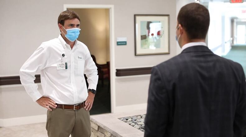 Neil L. Pruitt, Jr., Chairman and CEO of PruittHealth, Inc., visits PruittHealth-SouthWood in Tallahassee, Florida during the coronavirus pandemic.