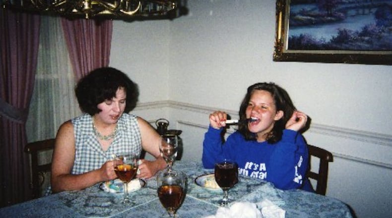 Sarah Crider, at right, in an undated family photo.