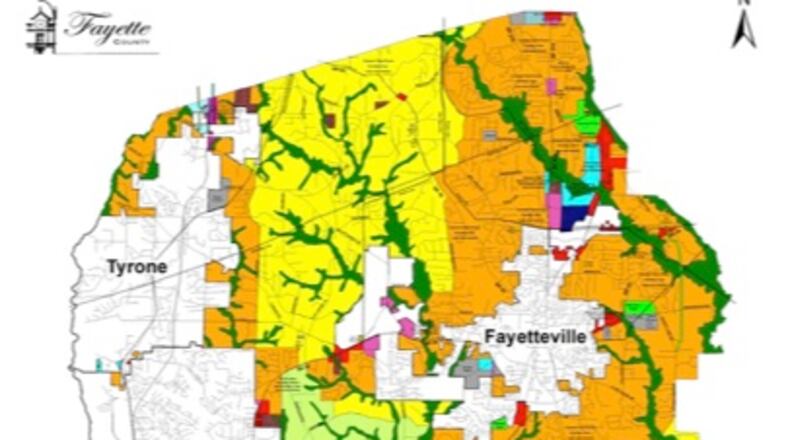 Fayette County’s new land use map illustrates provisions in its updated comprehensive plan. Courtesy Fayette County
