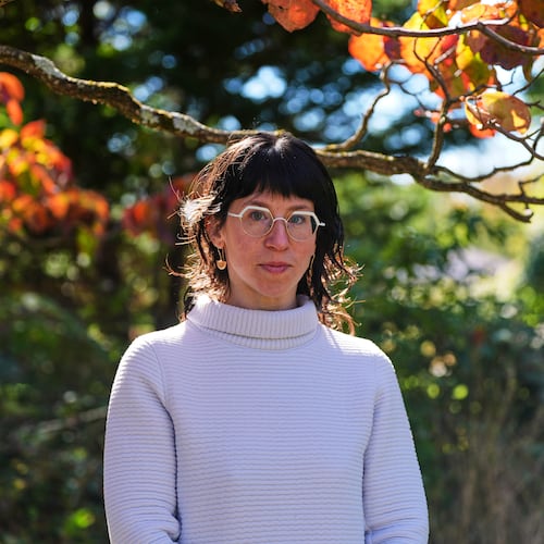 Sasha Gallant, a former employee of the U.S. Agency for International Development and current co-founder of the Project Resource Optimization Initiative, poses for a portrait, Friday, Oct. 17, 2025, in Cockeysville, Md. (AP Photo/Stephanie Scarbrough)
