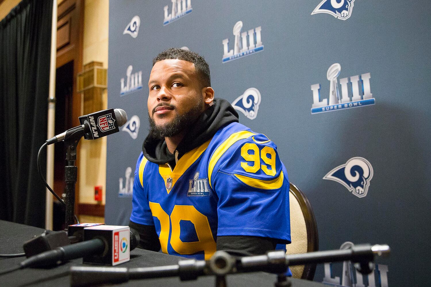 Photos: Players, coaches meet with media as Super Bowl week continues