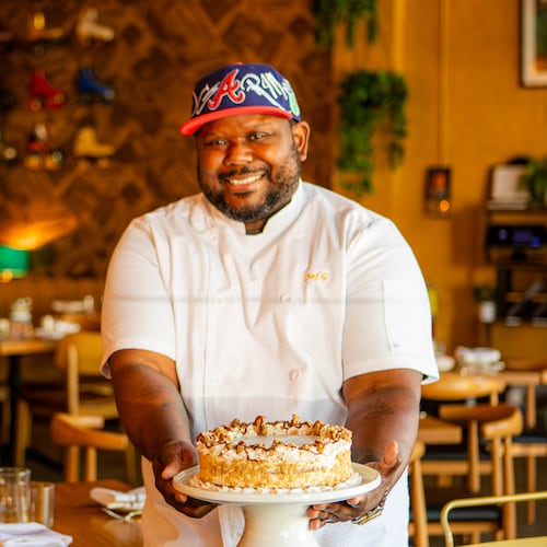 Executive chef Gary Caldwell with Marcus Bar & Grille creates a seasonal Butternut Squash Spice Cake with Brown Butter Buttercream. (Aaliyah Man for the AJC)