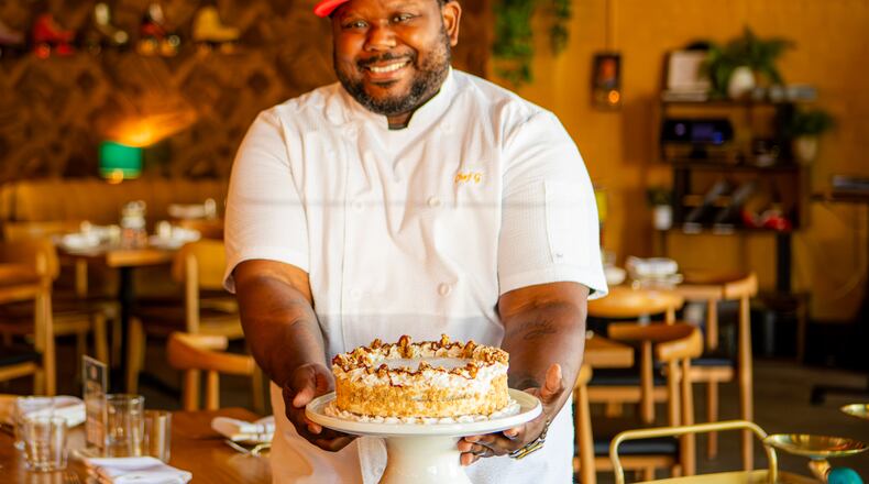 Executive chef Gary Caldwell with Marcus Bar & Grille creates a seasonal Butternut Squash Spice Cake with Brown Butter Buttercream. (Aaliyah Man for the AJC)