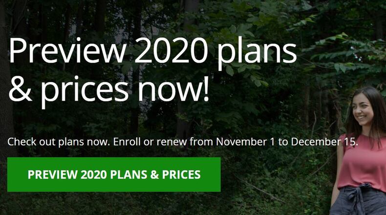 Window shopping has begun for Obamacare open enrollment in 2020 plans. The insurance exchange for Obamacare, also known as the Affordable Care Act, starts enrollment on Nov. 1, 2019 and ends on Dec. 15, 2019. (PHOTO via screenshot of Healthcare.gov)