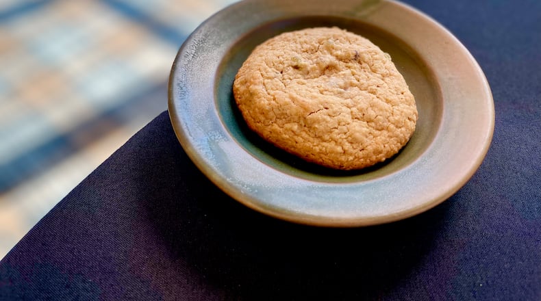 The Scottish Oatmeal Currant Cookie from Kevin Gillespie is one of a dozen treats in the Resy Cookie Box. / Angela Hansberger for the AJC