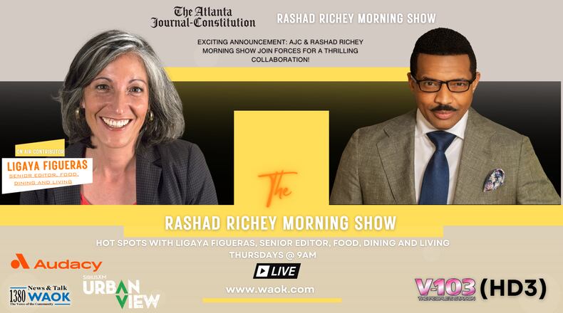 AJC food and dining editor Ligaya Figueras is a regular contributor to the Rashad Richey Morning Show on WAOK 1380 AM.