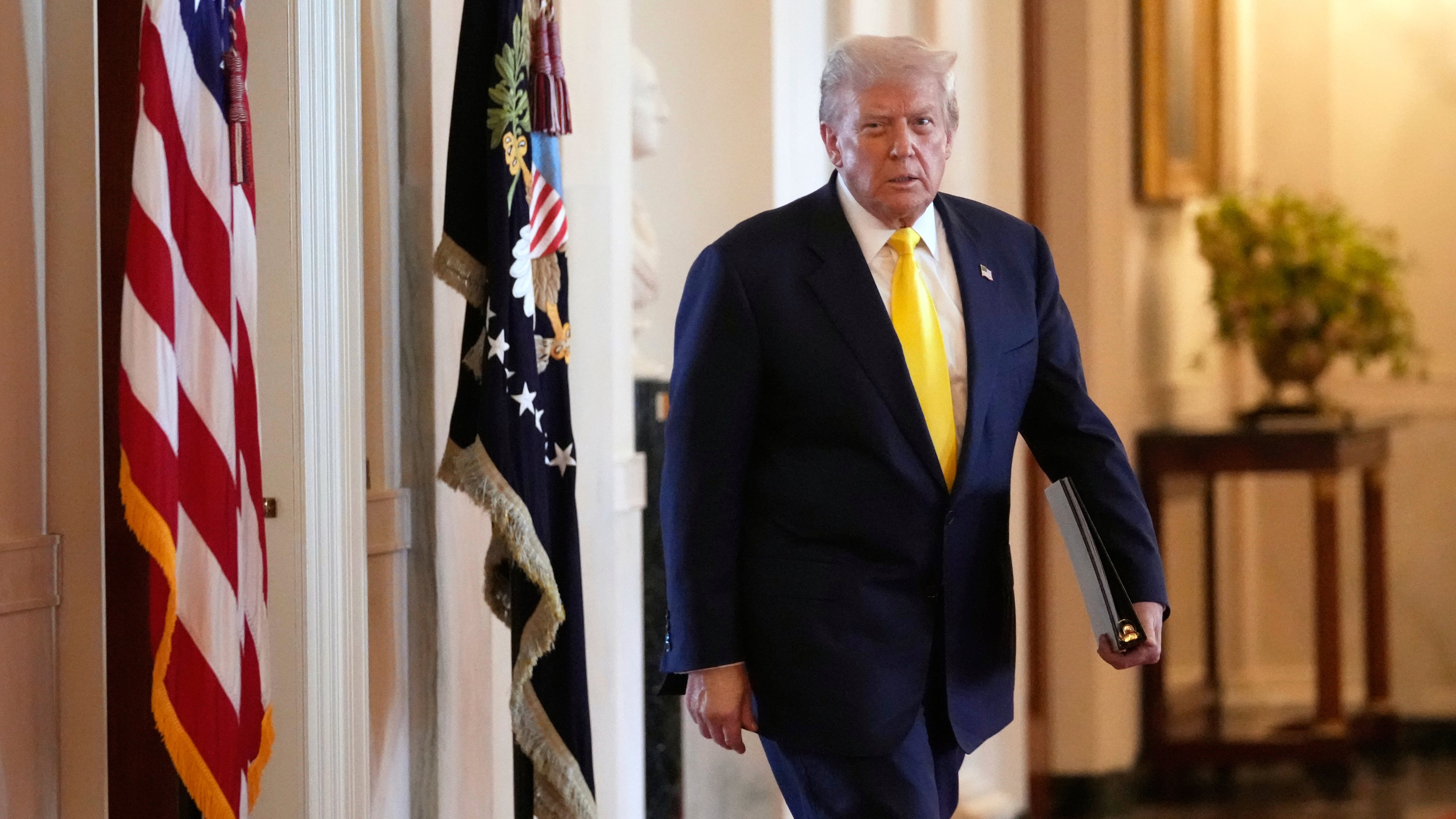 President Donald Trump was threatened on social media by a Georgia man, officials said. (Mark Schiefelbein/AP)