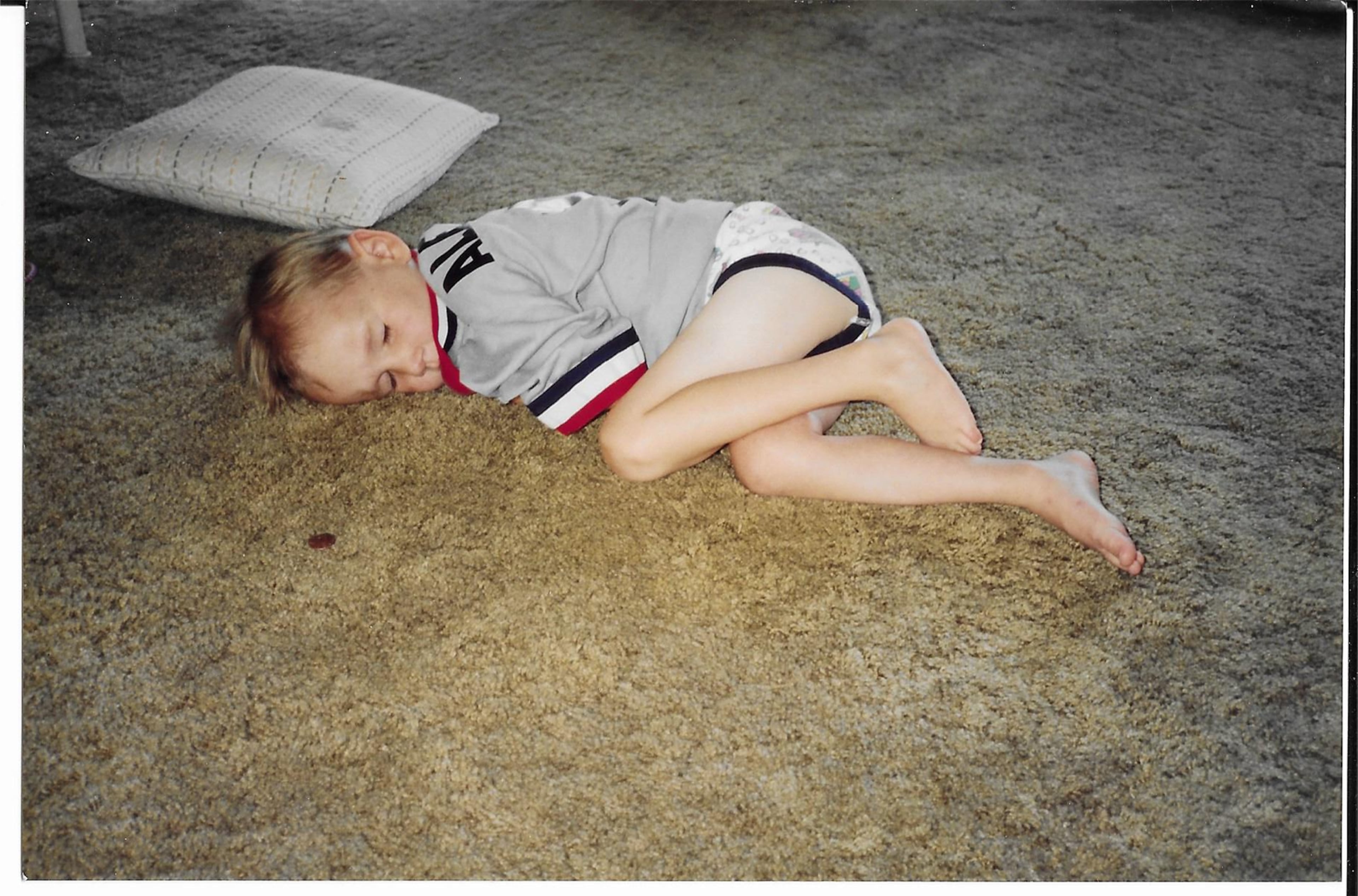 Sometimes Walker was so tired that he fell asleep right where he was. (Courtesy)