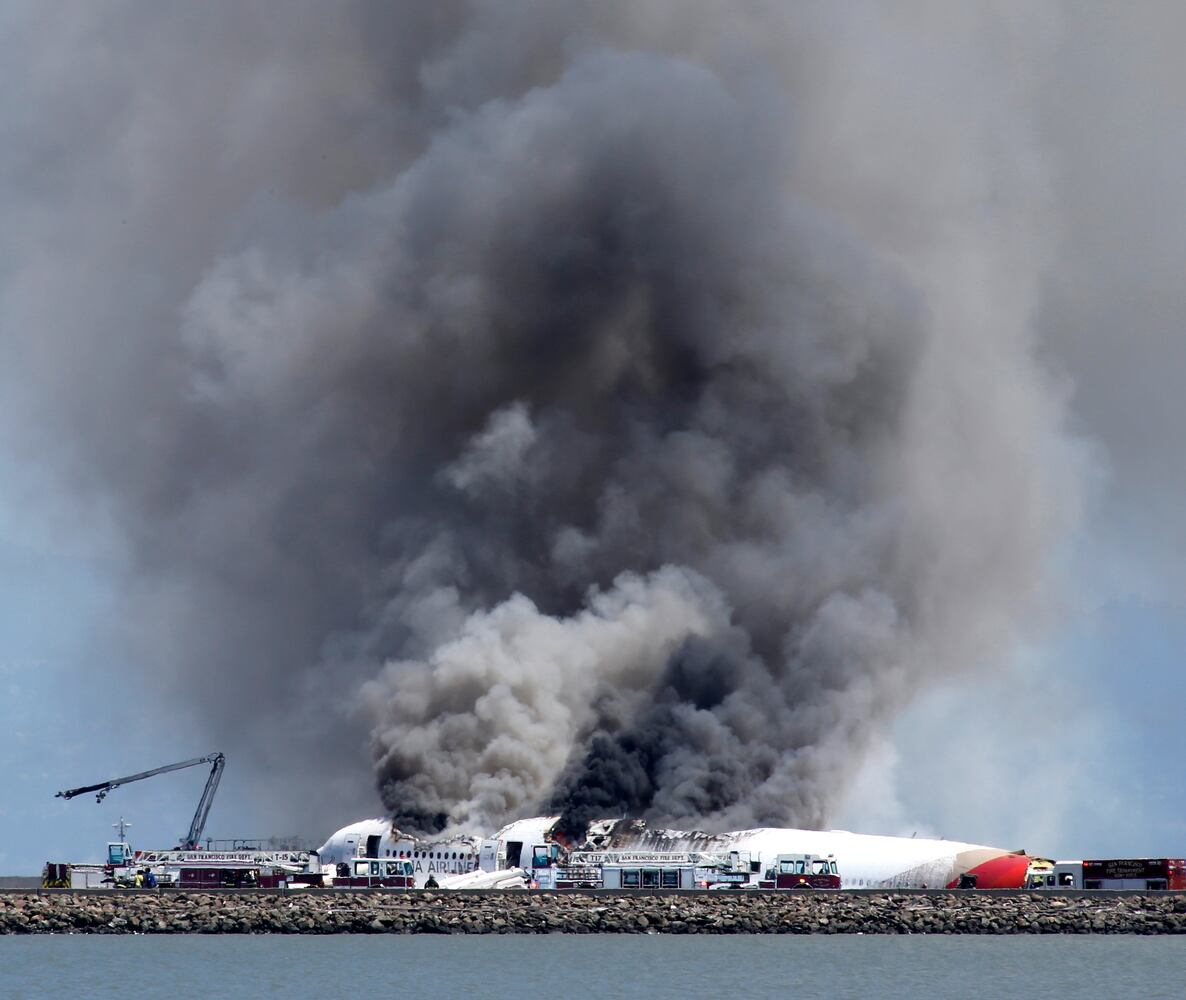 Aftermath of fiery plane crash at SFO