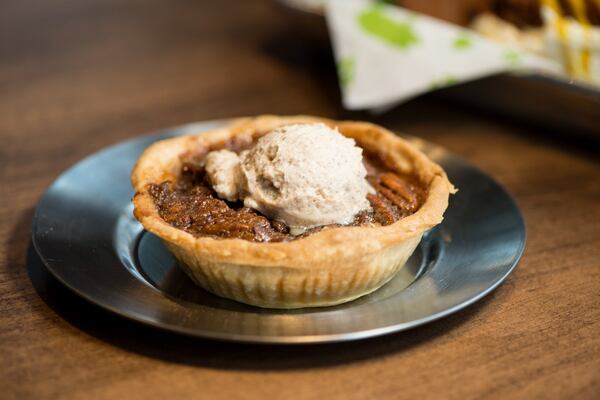  Fox Bros. Chocolate Pecan Pie with chocolate ganache pecan filling and homemade cinnamon whipped cream. Photo credit- Mia Yakel.