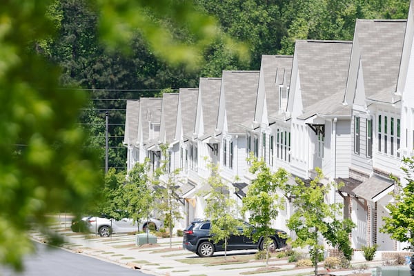 Brand new homes with tenants are seen at Edgemoore at Milford in Marietta on April 30, 2023. (Miguel Martinez/AJC 2023)