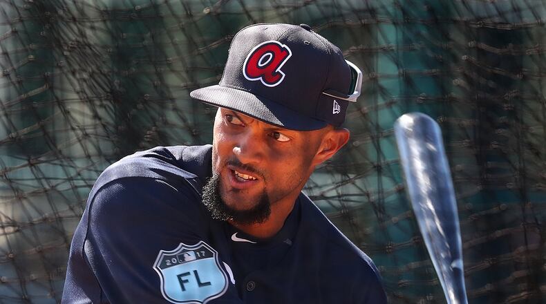 Braves infielder-outfielder Emilio Bonifacio, pictured during spring training, used a solid performance in Grapefruit League play to make the opening-day roster, but the veteran has struggled in the first weeks of the season and was 0-for-10 as a pinch-hitter before Friday. (Curtis Compton/AJC file photo)