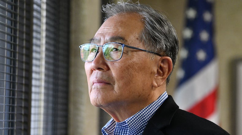 November 2, 2022 Atlanta - Portrait of Sunny K. Park, founder of General Building Maintenance, at his office in the building on Presidential Parkway, where he was hired for his first maintenance contract, on Wednesday, November 2, 2022. Sunny is 80-years-old and has lived a life of wanting to serve others. He came to the U.S. from Korea in the 1970s and later started a maintenance company to employ 12 people who needed work. He recently sold the company which is now in 23 cities with more than 3,000 employees. He still has an office in the building on Presidential Parkway where he was hired for his first maintenance contract. (Hyosub Shin / Hyosub.Shin@ajc.com)