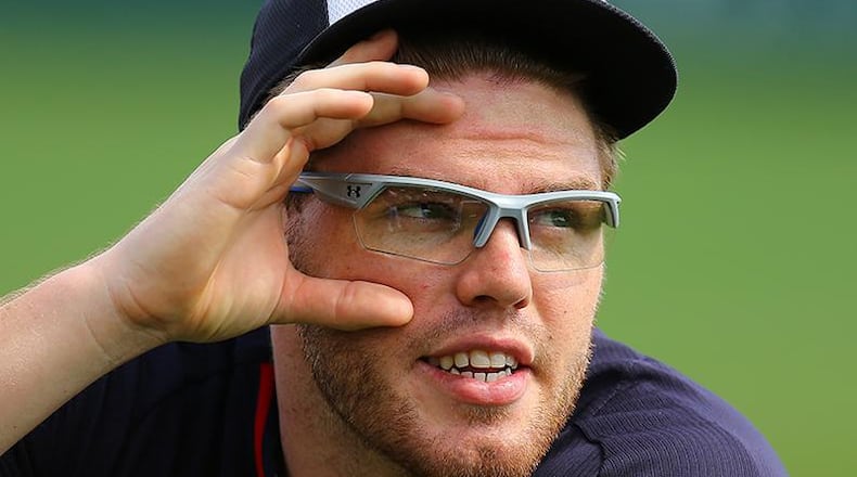 Freddie Freeman has tried all manner of contact lenses and glasses in the past after his initial problems with dry air and wind at Coors Field in 2012.