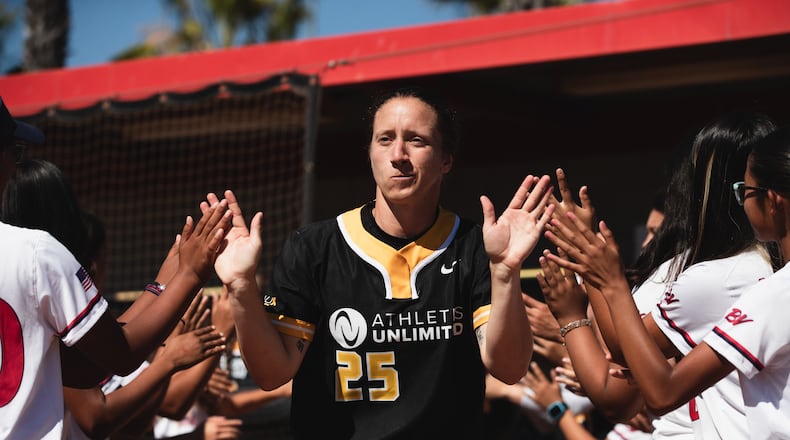 Megan Wiggins, a graduate of Shiloh High School, is a professional softball player for Athletes Unlimited. Wiggins played softball for the University Georgia and National Pro Fastpitch before joining Athletes Unlimited as a player and a team owner. (Photo by Jade Hewitt/Athletes Unlimited)