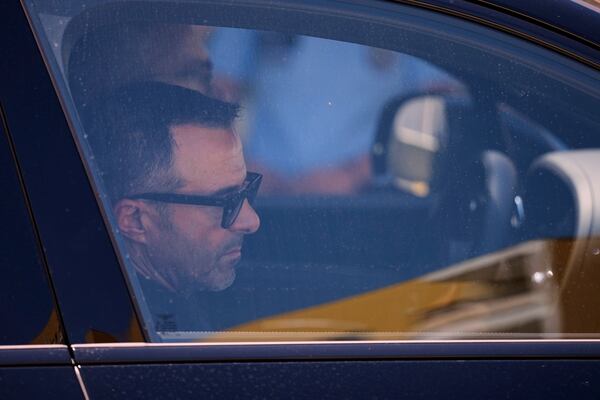 Soccer agent Jorge Mendes arrives at the church where the bodies of Liverpool forward Diogo Jota and his brother Andre Silva have been brought for a wake and funeral in Gondomar, near Porto, Portugal, on Friday, July 4, 2025. (AP Photo/Manu Fernandez)