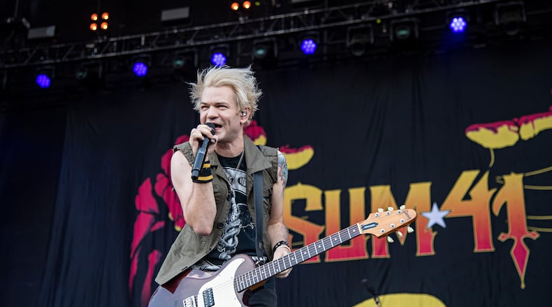 Deryck Whibley of Sum 41 performs during Louder Than Life at Highland Festival Grounds at the Kentucky Expo Center on Sunday, Sept. 29, 2019, in Louisville, Ky. (Photo by Amy Harris/Invision/AP)