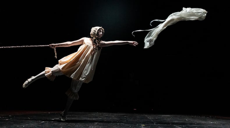 Aldyn Goheen in Theater Emory's "The Other Shore." Chinese playwright Gao Xingjian's avant-garde work follows a group of actors as they journey to the “nonexistent other shore” and find themselves with no memory or language with which to communicate.