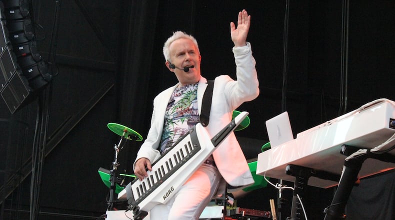 Howard Jones engaged with the crowd. Photo: Melissa Ruggieri/AJC.