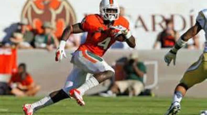 Miami wide receiver Phillip Dorsett worked out for the Falcons. (Joel Auerbach/Getty Images)