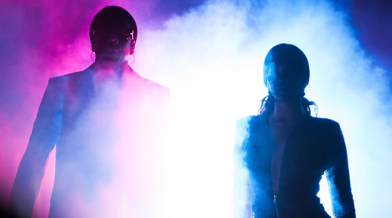 Bey and Jay at the Georgia Dome. Photo by Rob Hoffman/Parkwood Entertainment/PictureGroup