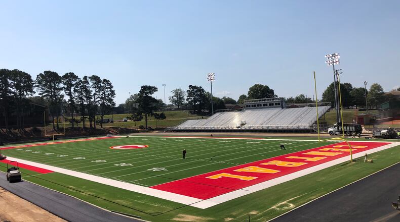 Billy Henderson Stadium at Clarke Central received a facelift that included new field turf.