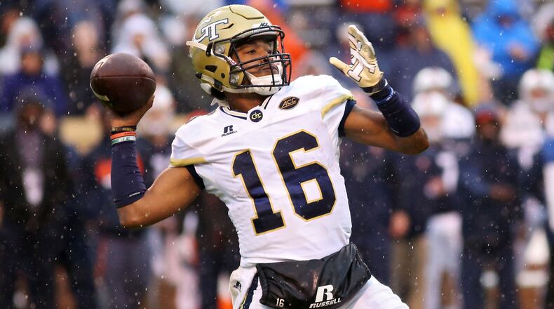 Georgia Tech quarterback TaQuon Marshall. (Photo by Ryan M. Kelly/Getty Images)