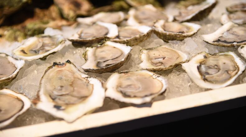 BROOKLYN, NY - OCTOBER 24: View of the Greenpoint Fish & Lobster table, where Noank oysters are being served, at the Farm2Fork Festival presented by Rodale's Organic Life on October 24, 2015 in Brooklyn City. (Photo by Ilya S. Savenok/Getty Images for Rodale)