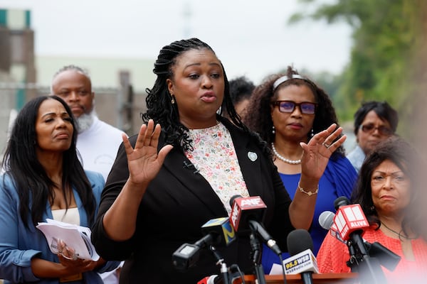 South Fulton City Councilwoman Helen Zenobia Willis appealed this month to President Donald Trump to retain Job Corps. She and other advocates spoke to reporters this month next to a stalled construction site for a new Job Corps center southwest of Atlanta near the intersection of Washington Road and Roosevelt Highway.  “If you want to make American great again, restore the funding to the Job Corps. Allow this facility to continue to be built," Willis said. (Miguel Martinez/ AJC)