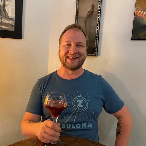 Orpheus founder and brewmaster Jason Pellett at the brewery’s remodeled taproom. (Bob Townsend for The Atlanta Journal-Constitution)