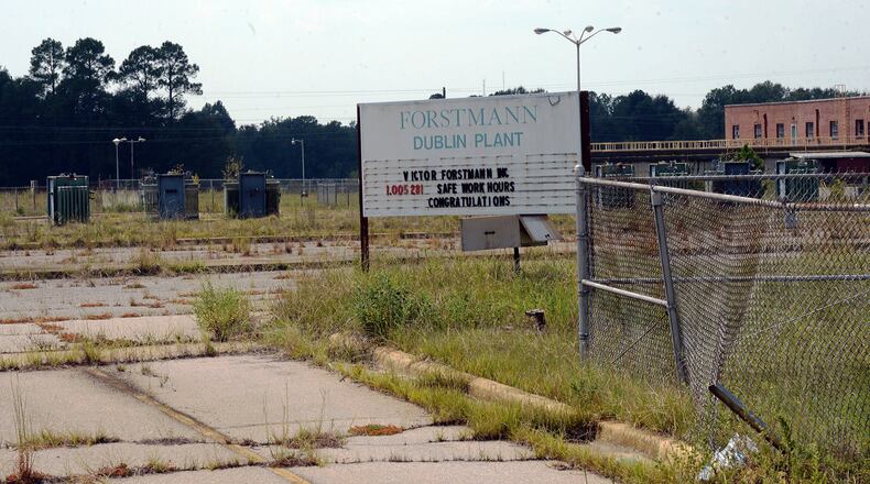 DUBLIN, GA: The former Victor Forstmann textile plant site is shown in East Dublin Friday, September 9, 2016. As the recession hit, several textile mills, among the area’s largest employers, closed. KENT D. JOHNSON/kdjohnson@ajc.com