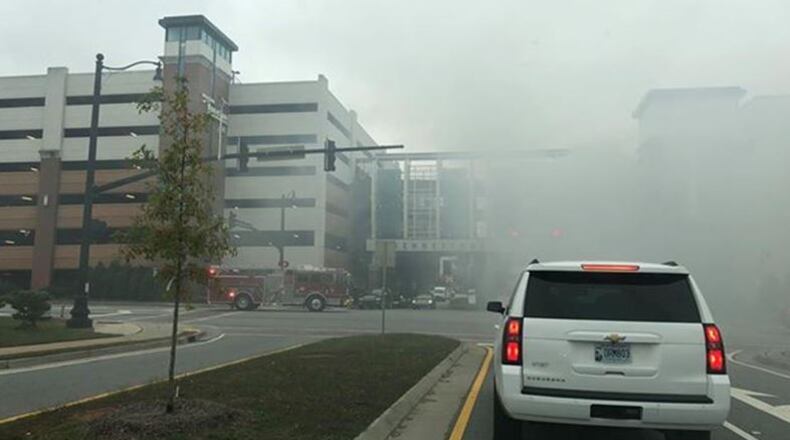 A viewer sent Channel 2 Action News this photo of a vehicle fire in the parking deck of WellStar Kennestone Hospital in Marietta.