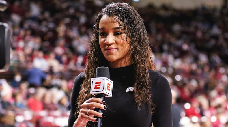 Andraya Carter is one of the lead analysts and sideline reporters on SEC Network broadcasts. (Photo by Katie Dugan / ESPN Images)