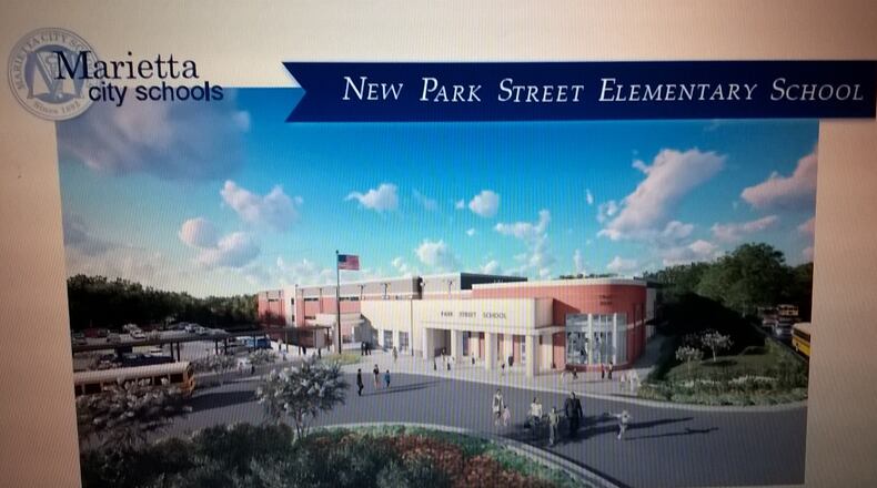 Open since 1942, Park Street Elementary School will be demolished and replaced for an estimated $17 million on the same site. Following the March 21 groundbreaking ceremony, the new school is expected to be open by August 2020. (Rendering by Breaux and Associates Architects/Marietta City Schools)