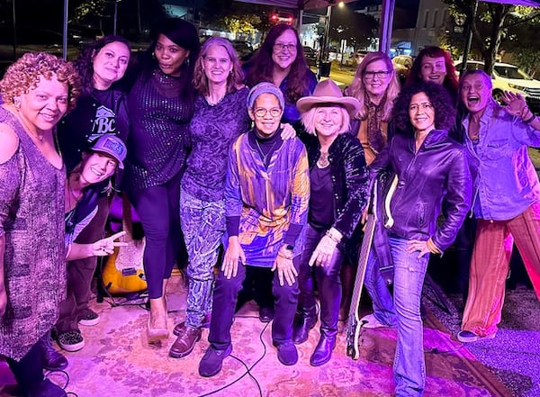 The Atlanta Women in Blues event showcases women blues players. It's curated by Diane Durrett (front row, second from right), president of the Recording Academy Atlanta chapter. (Courtesy of Heather Gudger)