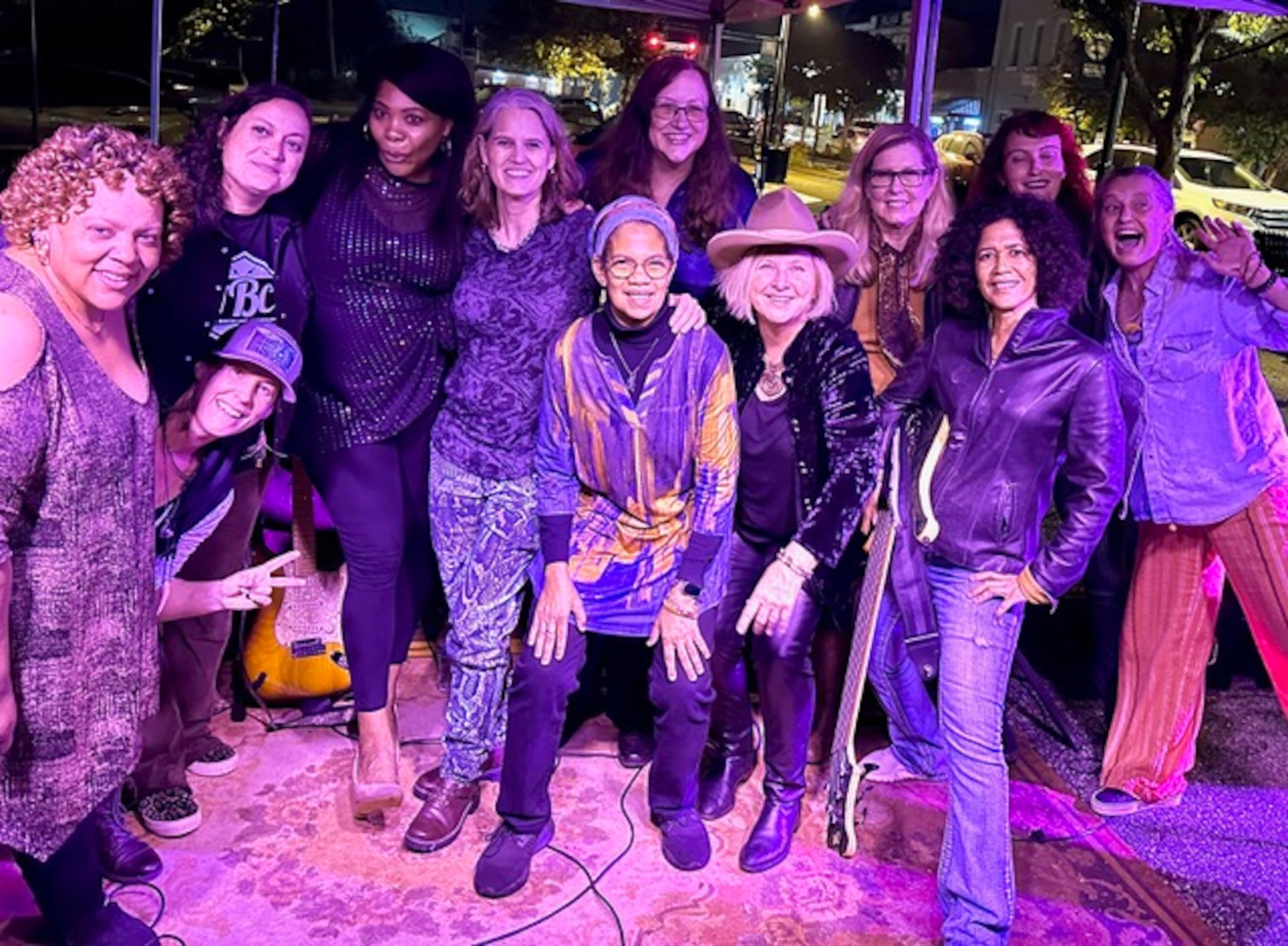 The Atlanta Women in Blues event showcases women blues players. It's curated by Diane Durrett (front row, second from right), president of the Recording Academy Atlanta chapter. (Courtesy of Heather Gudger)