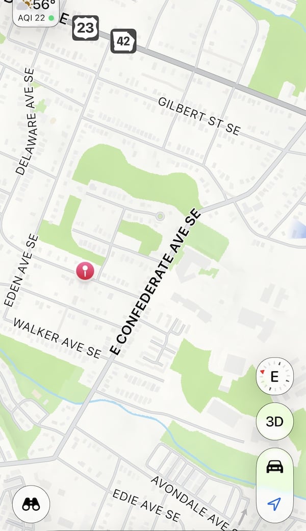 In October, Apple Maps began displaying part of United Avenue SE as "E Confederate Ave SE." The street name had been changed in 2018 after approval from the city and consensus from area residents. (Nedra Rhone/AJC)