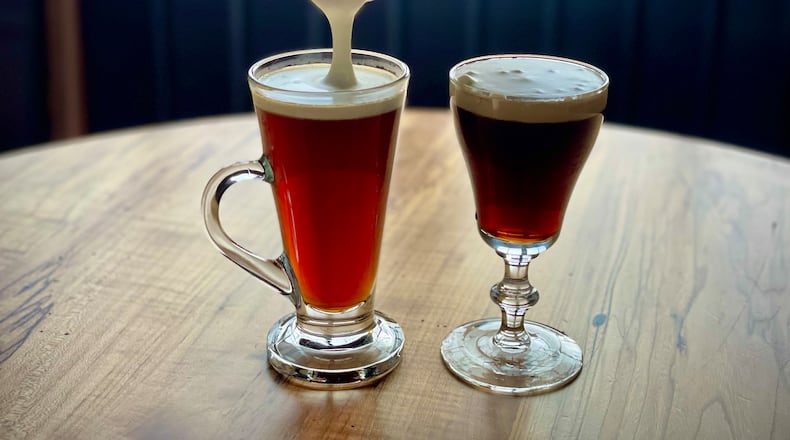 There are four ingredients in an Irish coffee: whiskey, sugar, coffee and cream. Krista Slater for The Atlanta Journal-Constitution