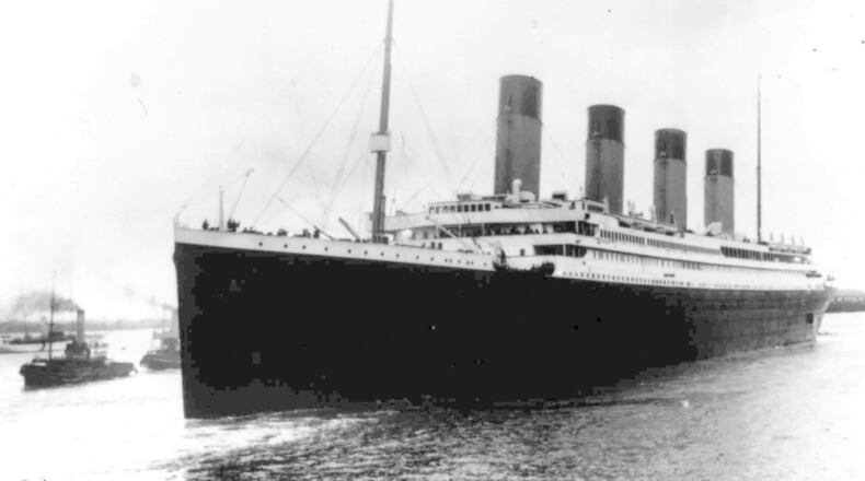 FILE - The Titanic leaves Southampton, England, April 10, 1912, on her maiden voyage. The company that owns the salvage rights to the Titanic is undertaking its first expedition to the wreckage of the ship in 14 years, and those involved in the mission said they have both heavy hearts and lofty goals for the trip. (AP Photo, File)