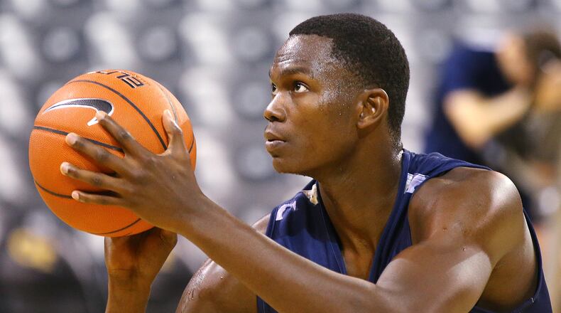 092815 ATLANTA: Georgia Tech center Sylvester Ogbonda looks to shoot at practice during the team's annual Media Day at McCamish Pavilion on Monday, Sept. 28, 2015, in Atlanta. Curtis Compton / ccompton@ajc.com