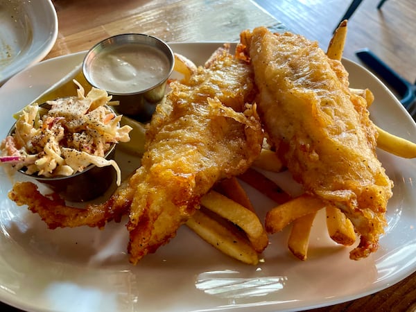 Brick Store Pub serves up a comforting and crisp fish and chips. (Angela Hansberger for the AJC)