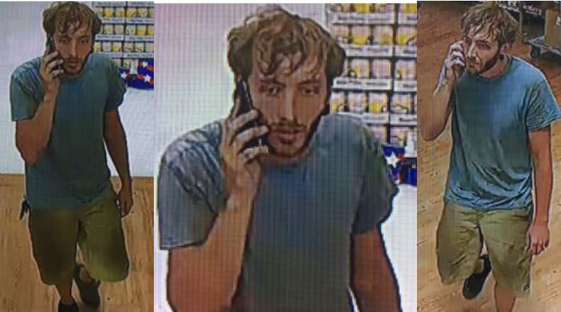 Milton police are searching for a man they say took photos up a woman's skirt.