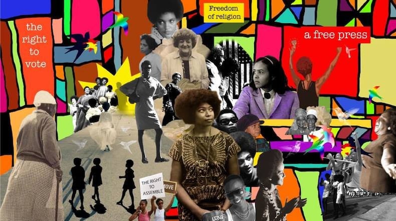 Dedicated in 2017, the public art dedication titled “Journey to Freedom: Women of the Civil Rights Movement” consists of two wall murals incorporating figurative silhouettes and photographs to honor women from Atlanta and the South involved in civil rights both past and present. CONTRIBUTED BY CITY OF ATLANTA’S OFFICE OF CULTURAL AFFAIRS