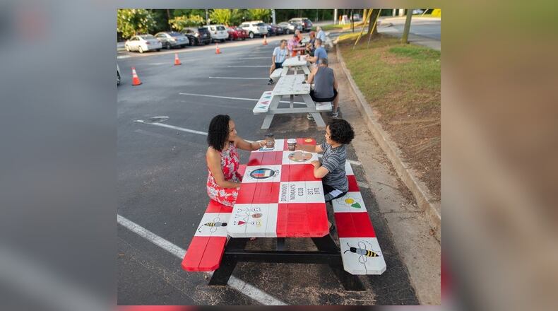 Dunwoody now has 25 painted picnic tables to promote socially distanced dining.