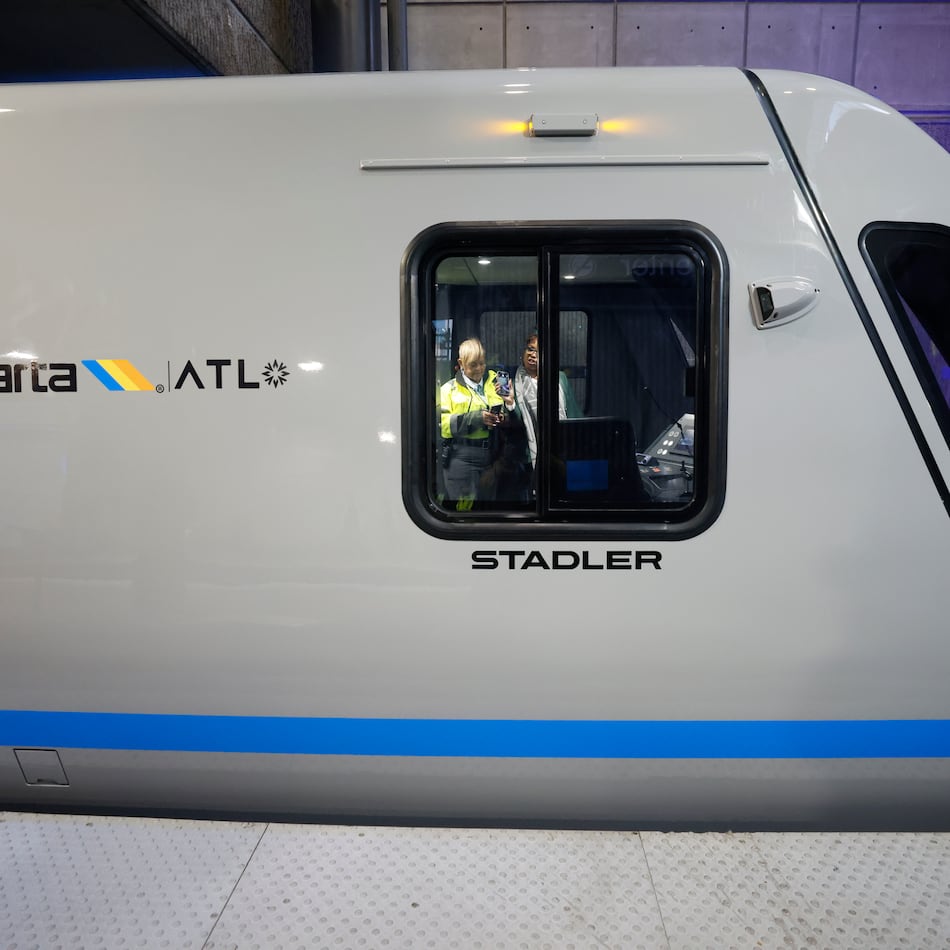 A MARTA operator is seen inside the control room of one of the new MARTA trains during the unveiling of these trains on Thursday, Jan. 30, 2025. (Miguel Martinez/AJC)