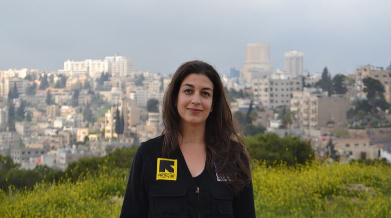 Colette Le Jeune of Johns Creek is working in Jordan for the International Rescue Committee, a major refugee resettlement organization that is helping relocate Syrians to Georgia. She said of the Syrian refugees: “They were living normal lives, and their lives have just been torn apart and totally shaken.” Photo: International Rescue Committee.